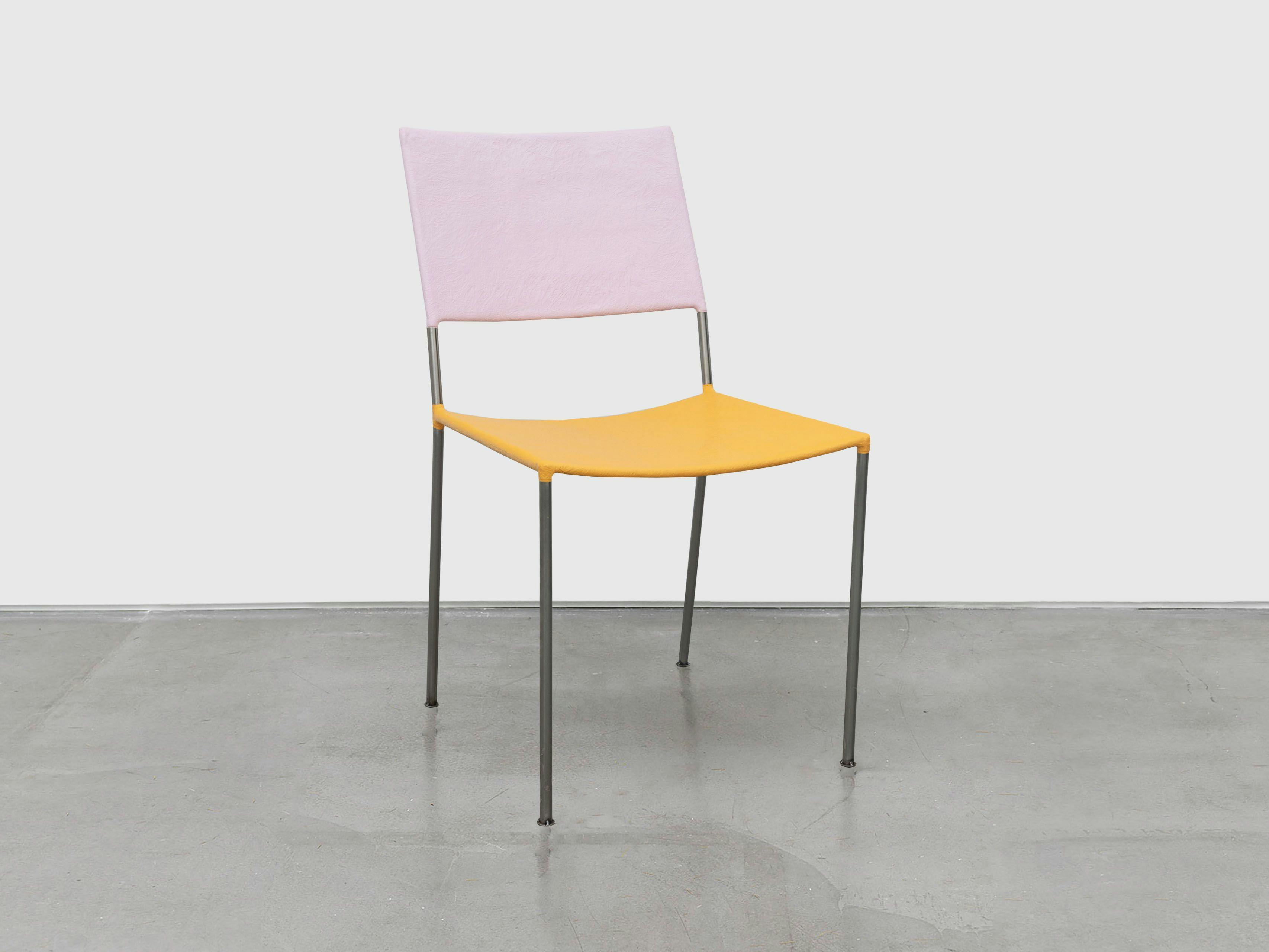 A chair by Franz West, titled Künstlerstuhl (Artist's Chair), dated in 2006 and 2022.